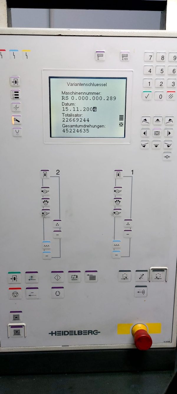 Marcador máquina de impresión de papel offset Heidelberg printmaster - Maquinaria Gráfica Montijo