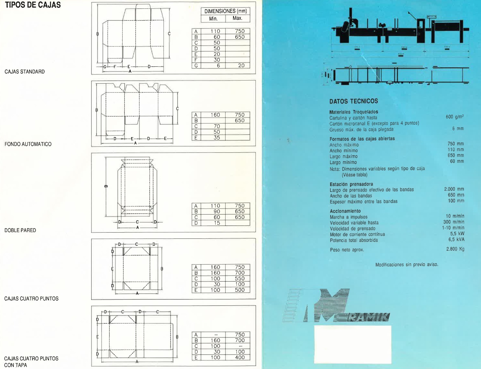 formatos de cajas - Maquinaria Gráfica Montijo
